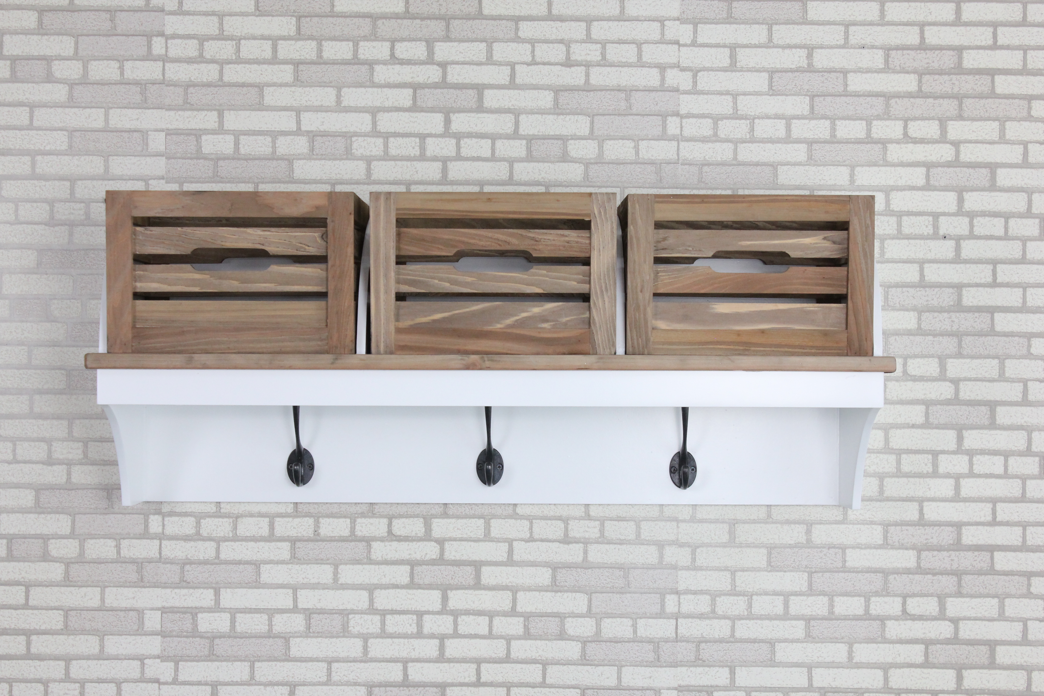 Wall shelf with drawers & hooks - 4270