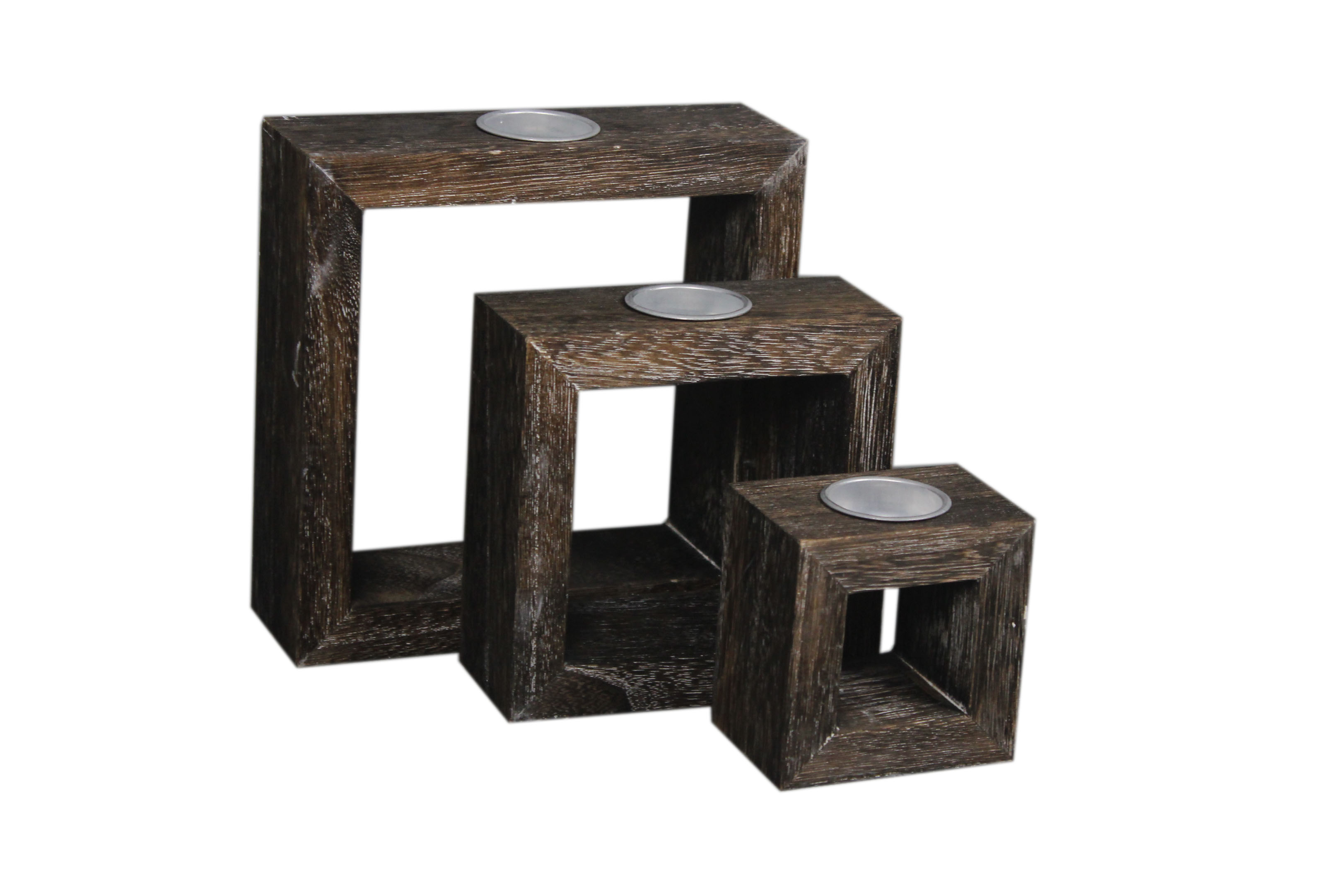 wooden candle holder -4156