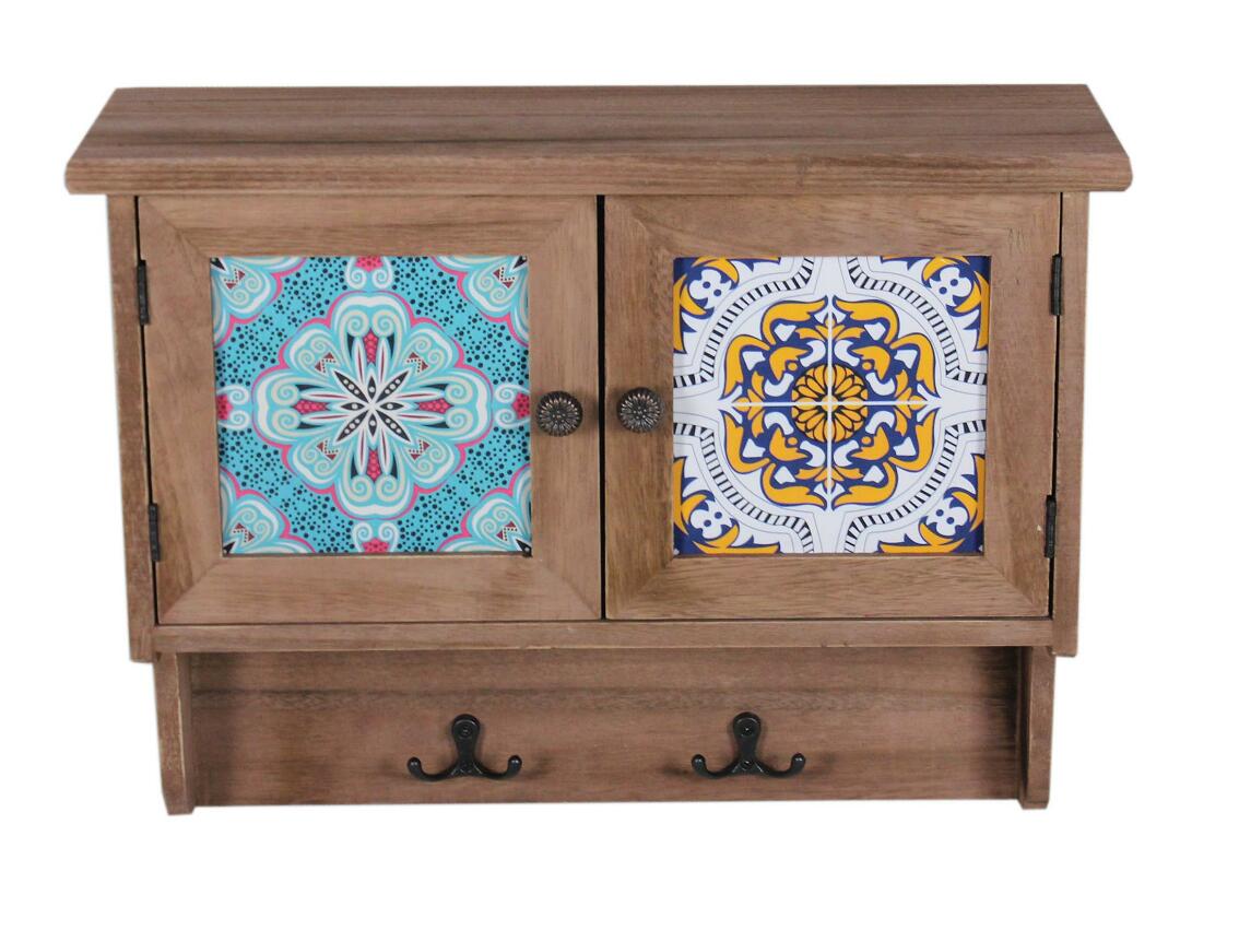  Wooden wall unit with Hanging hooks-5507