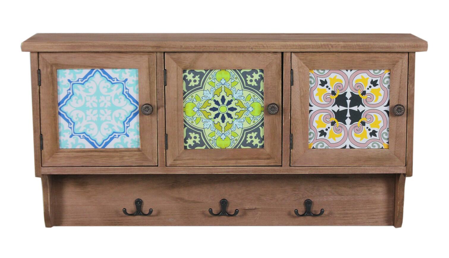 Wooden wall unit with Hanging hooks-5508