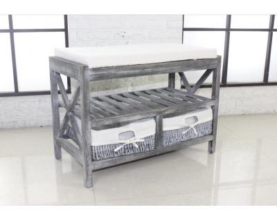 Grey Wash Storage Bench