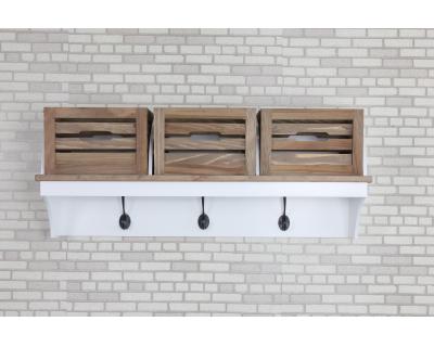 Wall shelf with drawers & hooks - 4270