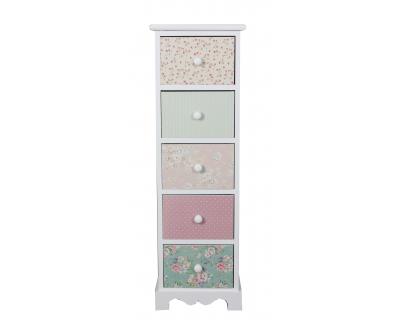 Wooden chest with rose pattern drawers-4063