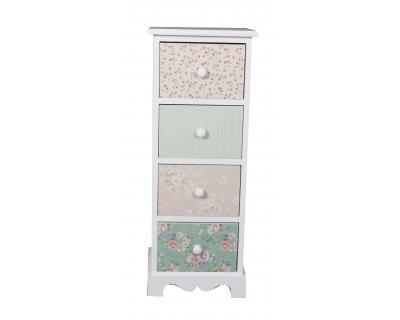 Wooden chest with rose pattern drawers-4062