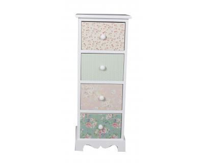 Wooden chest with rose pattern drawers-4062