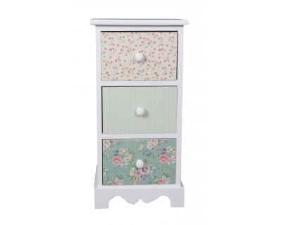 Wooden chest with rose pattern drawers-4061
