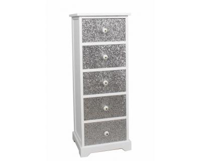 Silver drawer chest Wooden cabinet-5539