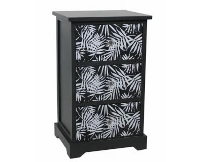 Black drawer chest, Leaf  pattern drawers-5528