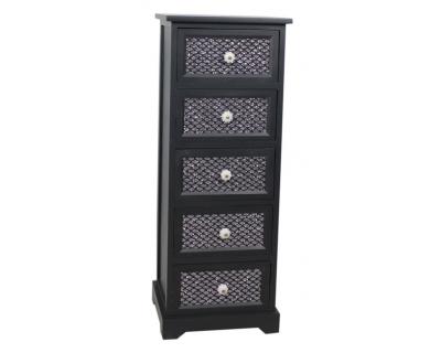Black drawer chest,Silver drawer cabinet -5530-1