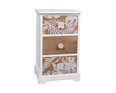 White drawer chest, Leaf pattern drawers-5534-1