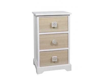 White drawer chest, Natural painted knobs -5534