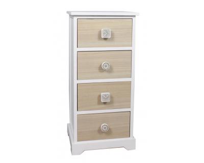 White drawer chest, Natural painted knobs -5535
