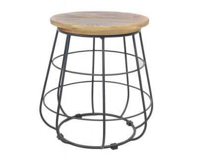 Metal and wood stool -4898