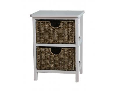 Narrow  White Bedside Table-702425-1