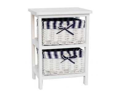 Narrow White Bedside Table-702425