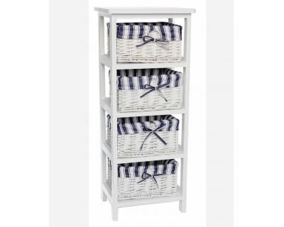 Narrow White Bedside Table-702424