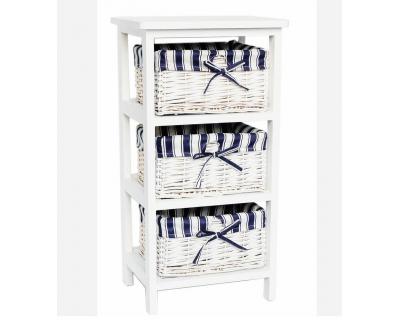 Narrow White Bedside Table-702424A